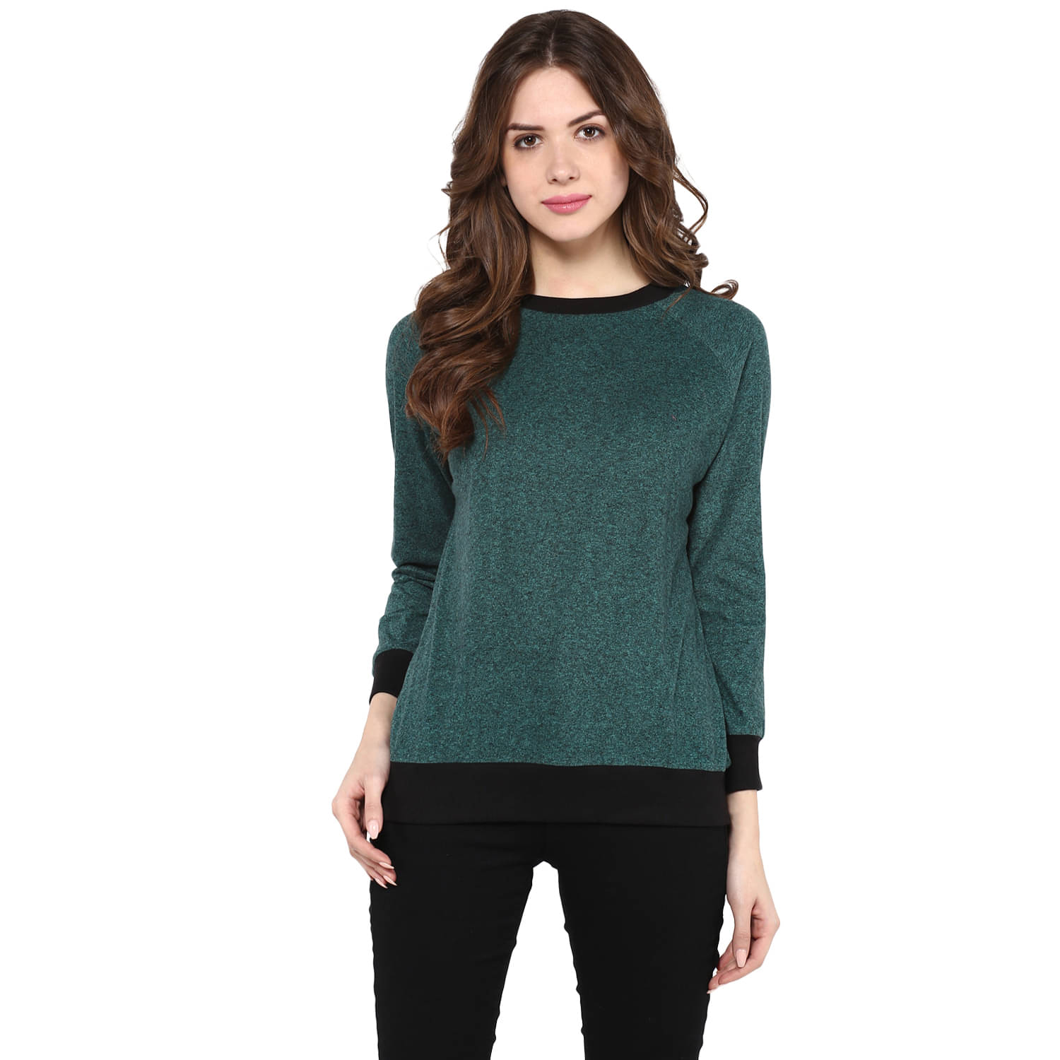 Pannkh Women Polyester Sweatshirt ( Green ) Pannkh Women Polyester Sweatshirt ( Green )