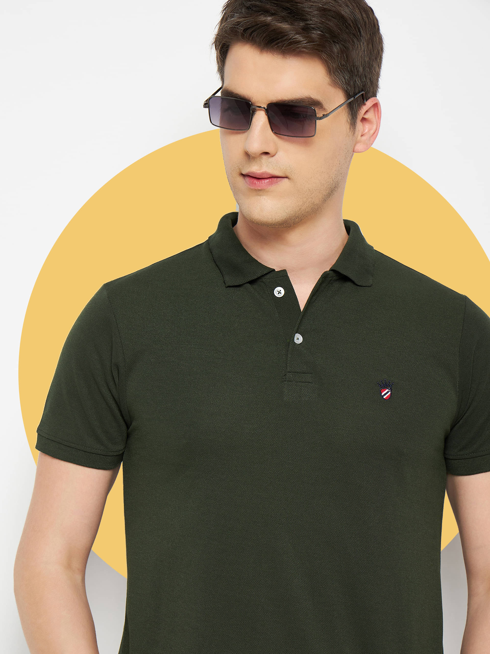 RELANE Pack of 1 Cotton Blend Regular Fit Solid Half Sleeves Men's Polo T Shirt ( Olive Green ) RELANE Pack of 1 Cotton Blend Regular Fit Solid Half Sleeves Men's Polo T Shirt ( Olive Green )