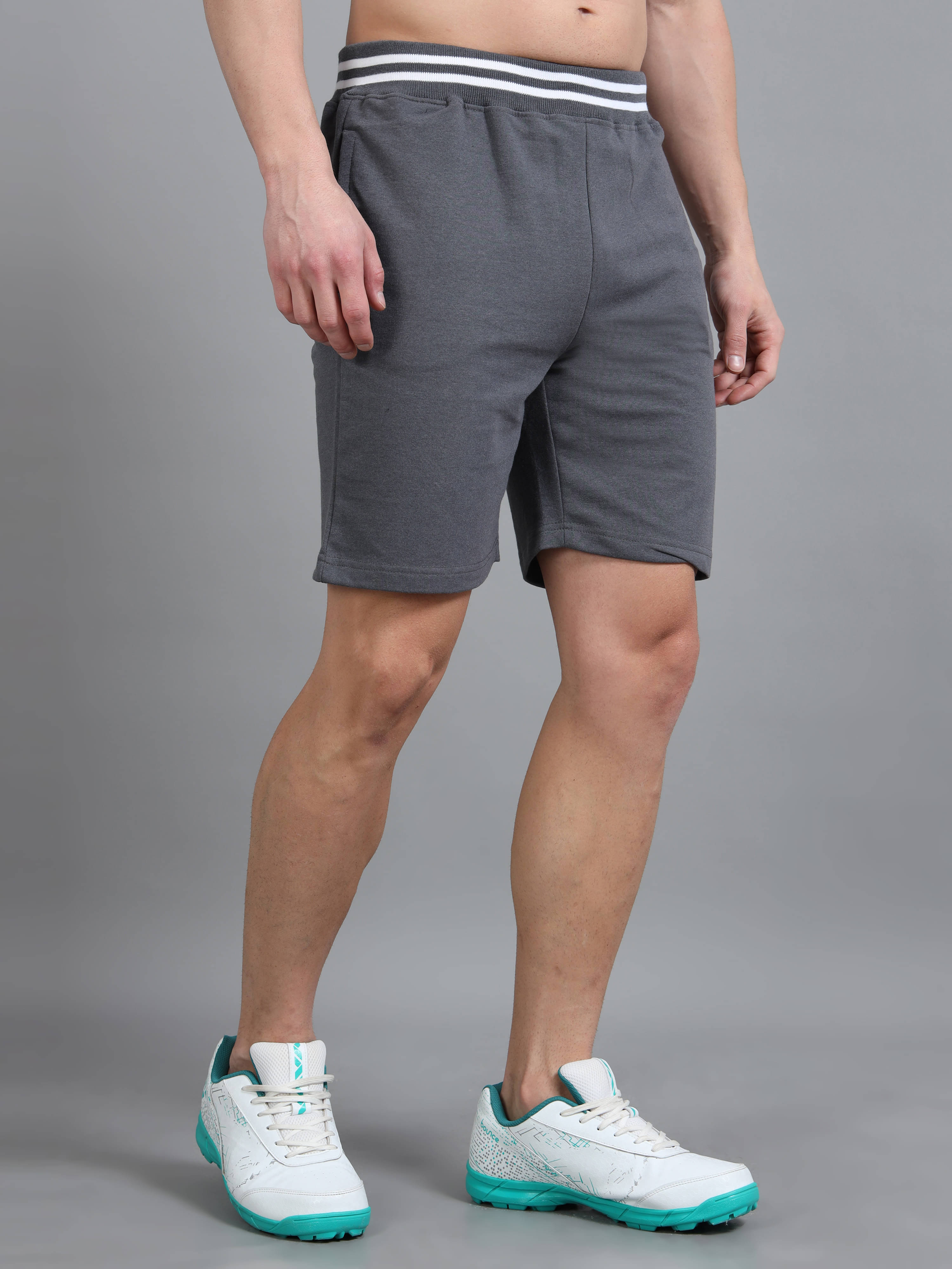 RUNSTARS Grey Cotton Blend Men's Shorts ( Pack of 1 ) RUNSTARS Grey Cotton Blend Men's Shorts ( Pack of 1 )