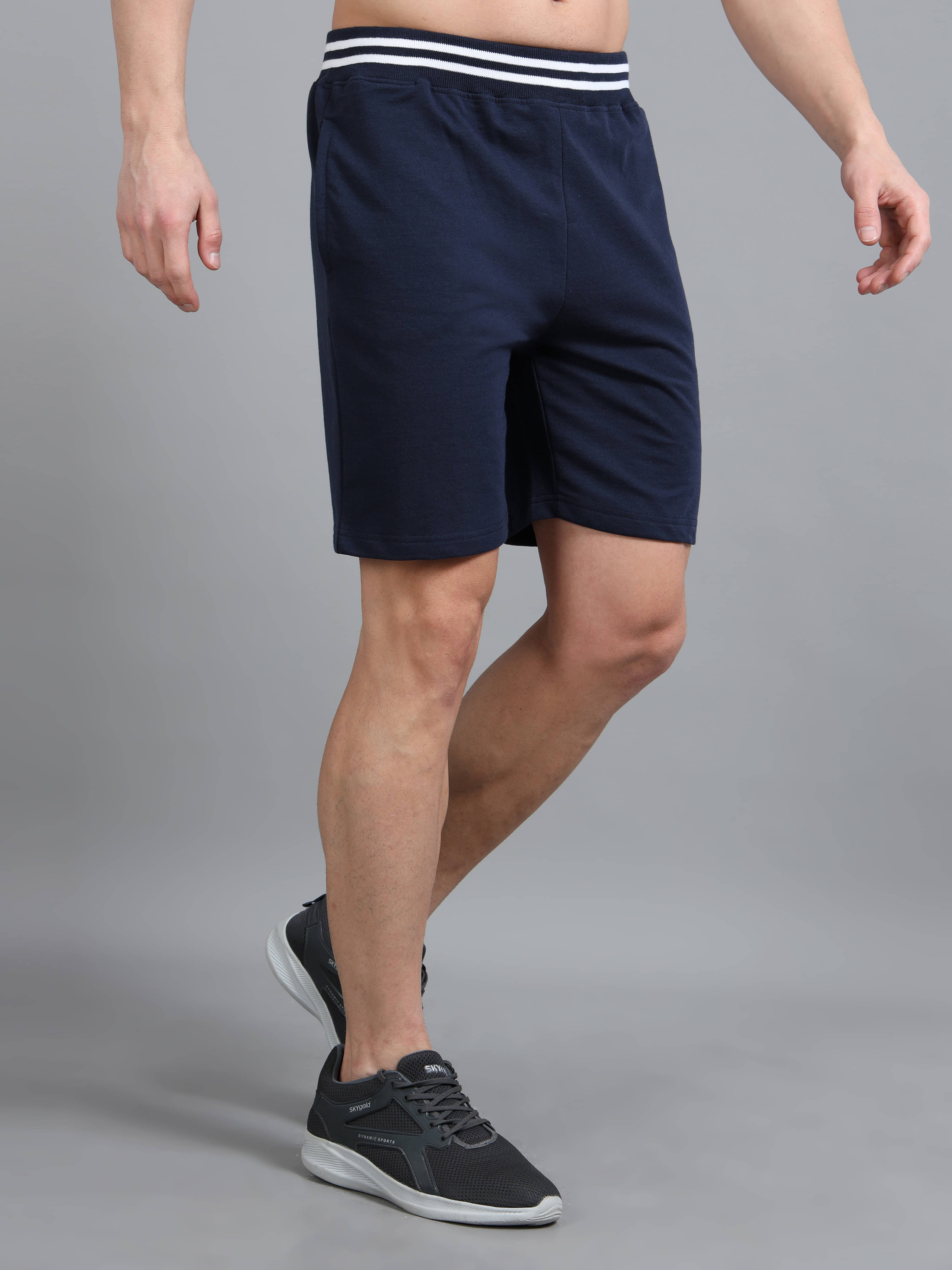 RUNSTARS Navy Blue Cotton Blend Men's Shorts ( Pack of 1 ) RUNSTARS Navy Blue Cotton Blend Men's Shorts ( Pack of 1 )