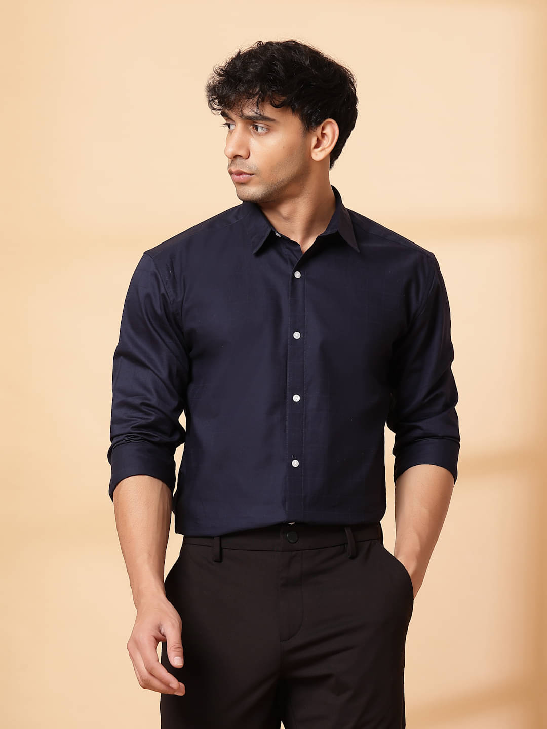     			Rigo Cotton Blend Regular Fit Checks Full Sleeves Men's Casual Shirt - Dark Blue ( Pack of 1 )