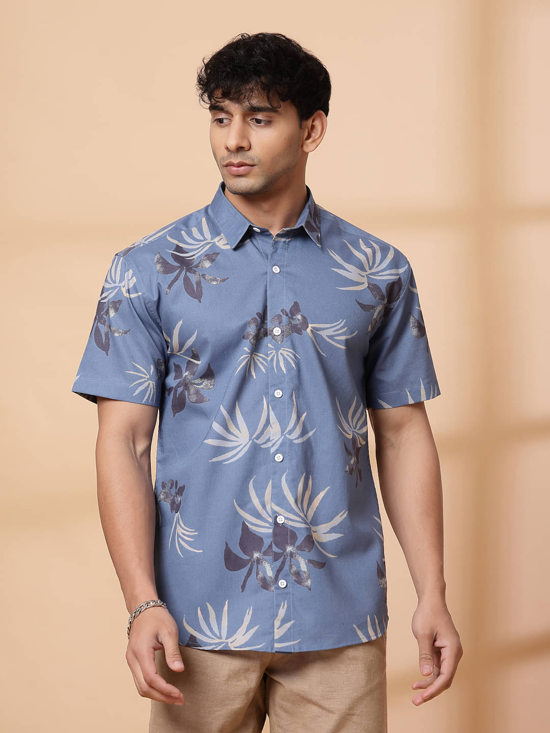 Rigo Cotton Blend Regular Fit Printed Half Sleeves Men's Casual Shirt - Light Blue ( Pack of 1 ) Rigo Cotton Blend Regular Fit Printed Half Sleeves Men's Casual Shirt - Light Blue ( Pack of 1 )