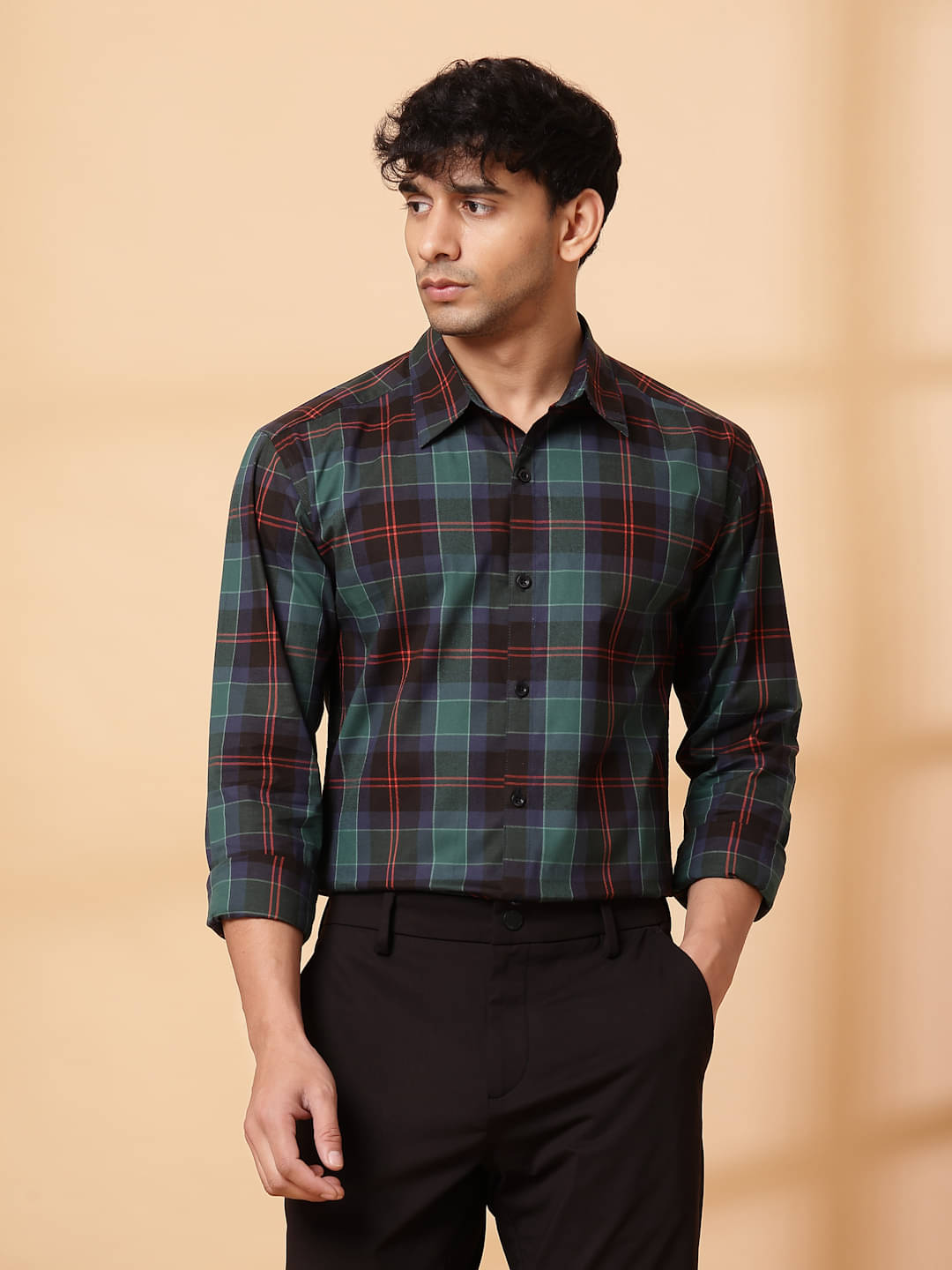    			Rigo Cotton Blend Regular Fit Checks Full Sleeves Men's Casual Shirt - Multicolor ( Pack of 1 )