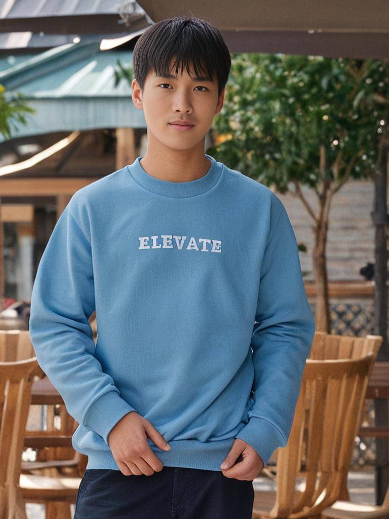     			Rigo Fleece Round Neck Men's Sweatshirt - Light Blue ( Pack of 1 )