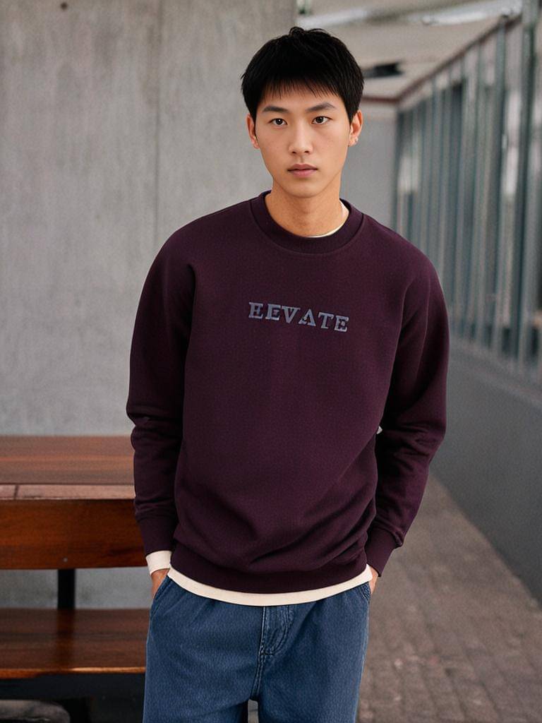     			Rigo Fleece Round Neck Men's Sweatshirt - Wine ( Pack of 1 )