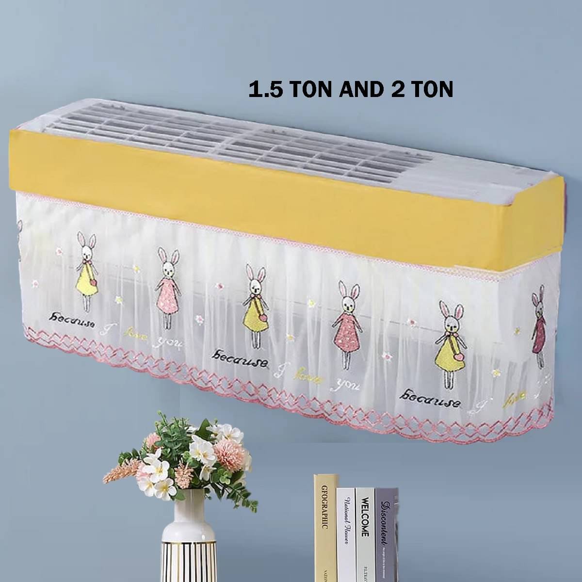     			Sahaj Creation Single Poly-Cotton Yellow AC Cover for 1.5 Ton Split AC