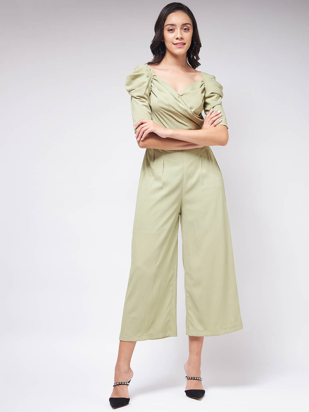Zima Leto Green Polyester Regular Fit Women's Jumpsuit ( Pack of 1 ) Zima Leto Green Polyester Regular Fit Women's Jumpsuit ( Pack of 1 )
