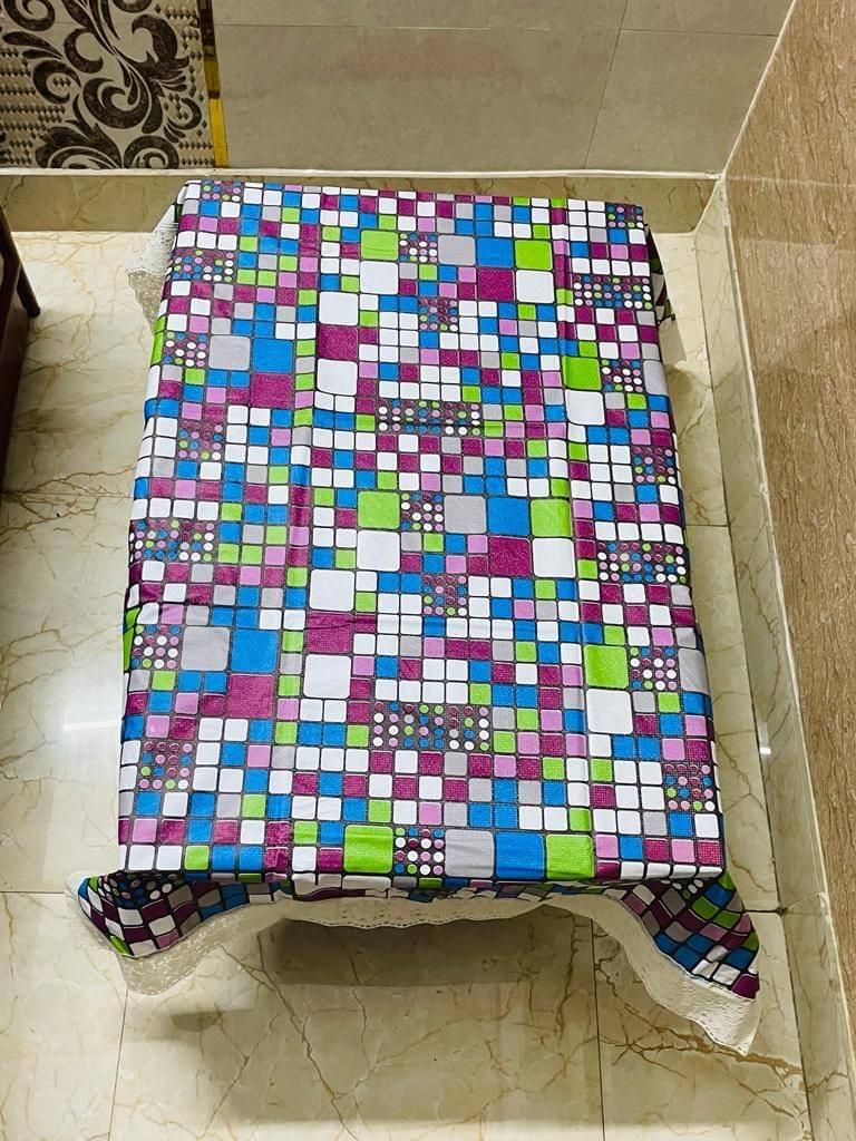 mopak decor Printed Polyester 2 Seater Square Table Cover ( 152 x 102 ) cm Pack of 1 Green mopak decor Printed Polyester 2 Seater Square Table Cover ( 152 x 102 ) cm Pack of 1 Green