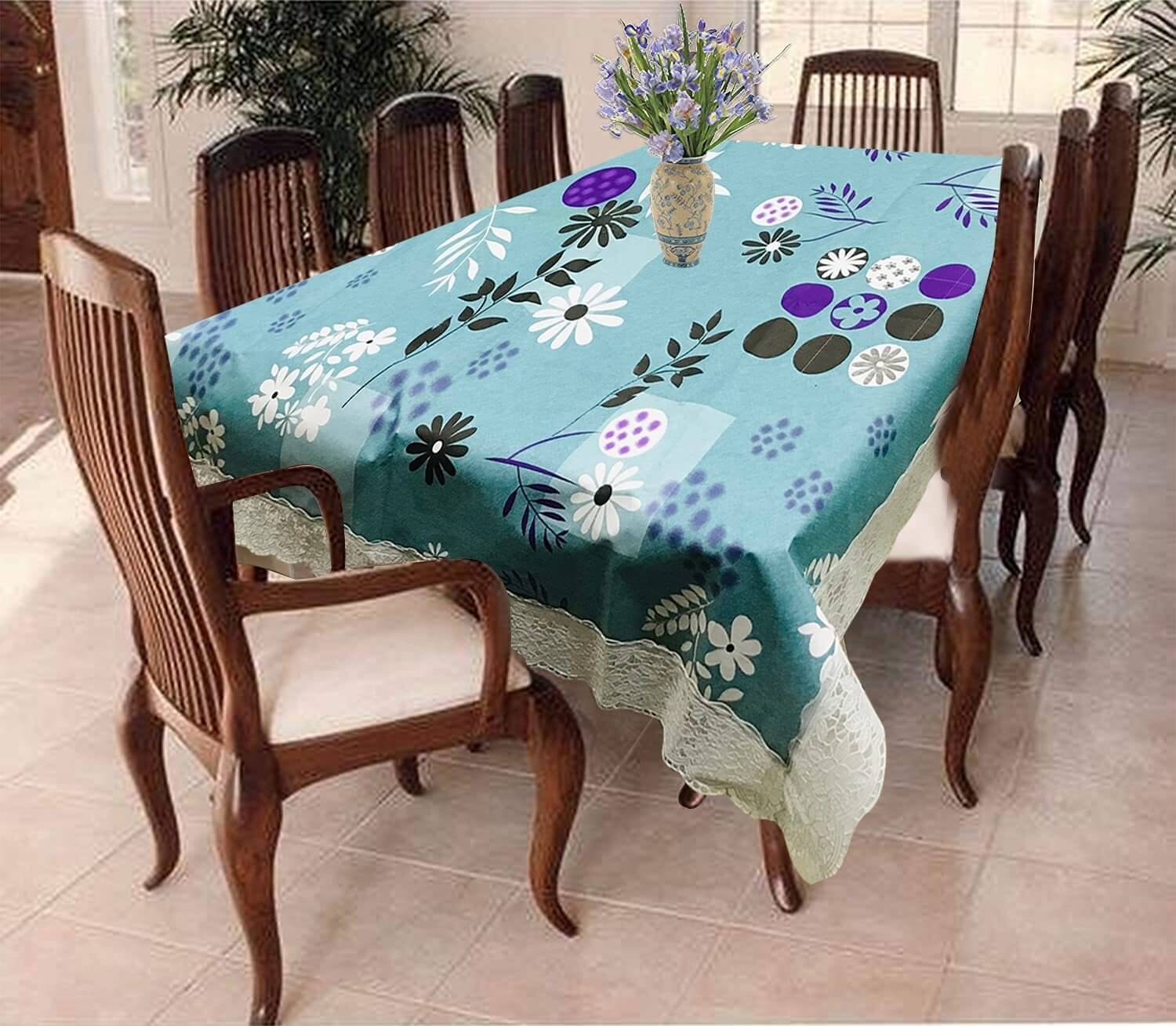     			mopak decor Printed Polyester 2 Seater Square Table Cover ( 152 x 102 ) cm Pack of 1 Green
