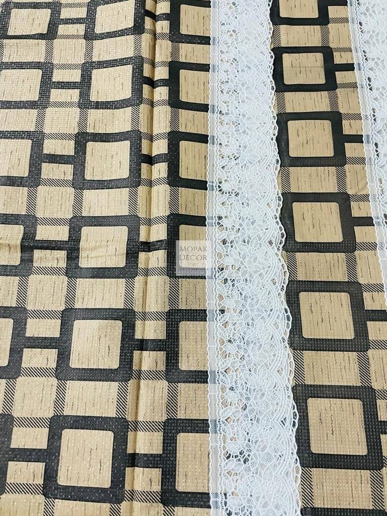 mopak decor Printed Polyester 2 Seater Square Table Cover ( 152 x 102 ) cm Pack of 1 Brown mopak decor Printed Polyester 2 Seater Square Table Cover ( 152 x 102 ) cm Pack of 1 Brown