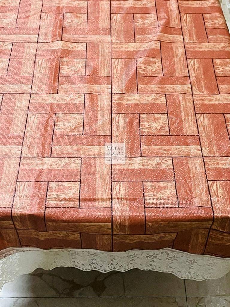     			mopak decor Printed Polyester 2 Seater Square Table Cover ( 152 x 102 ) cm Pack of 1 Brown
