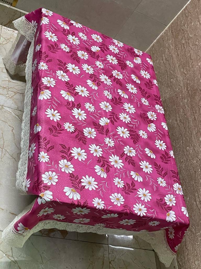 mopak decor Printed Polyester 2 Seater Square Table Cover ( 152 x 102 ) cm Pack of 1 Pink mopak decor Printed Polyester 2 Seater Square Table Cover ( 152 x 102 ) cm Pack of 1 Pink