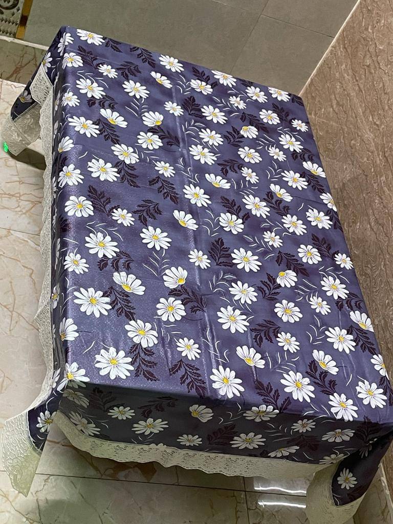     			mopak decor Printed Polyester 2 Seater Square Table Cover ( 152 x 102 ) cm Pack of 1 Blue