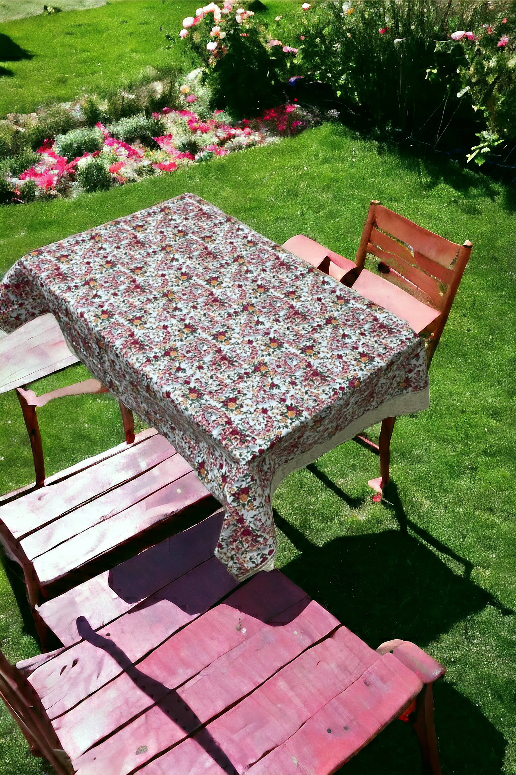     			mopak decor Printed Polyester 2 Seater Square Table Cover ( 152 x 102 ) cm Pack of 1 Orange