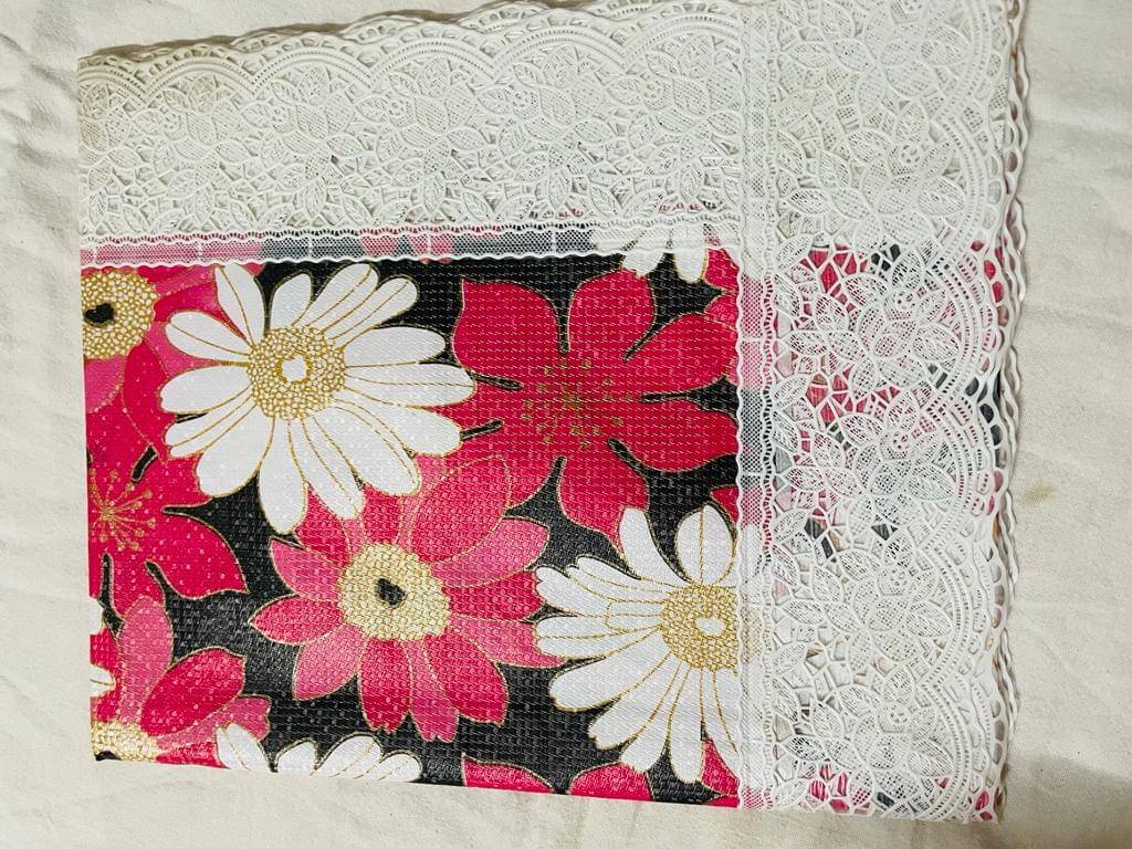     			mopak decor Printed Polyester 2 Seater Square Table Cover ( 152 x 102 ) cm Pack of 1 Red