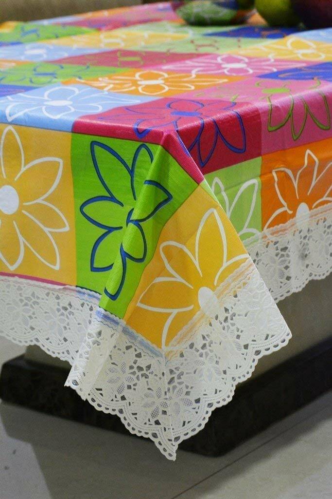     			mopak decor Printed Polyester 4 Seater Square Table Cover ( 152 x 102 ) cm Pack of 1 Multicolor