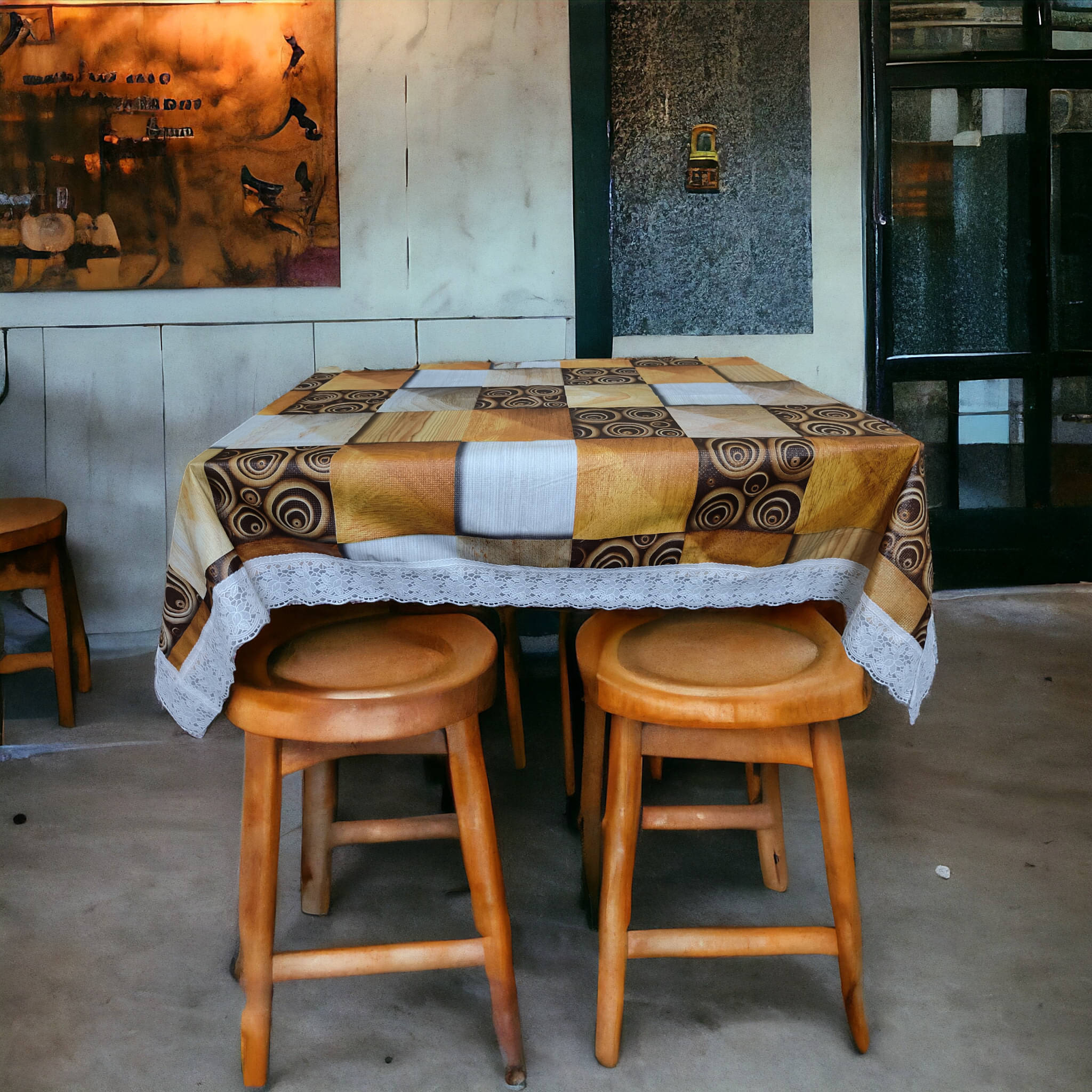 mopak decor Printed Polyester 4 Seater Square Table Cover ( 152 x 102 ) cm Pack of 1 Gold mopak decor Printed Polyester 4 Seater Square Table Cover ( 152 x 102 ) cm Pack of 1 Gold