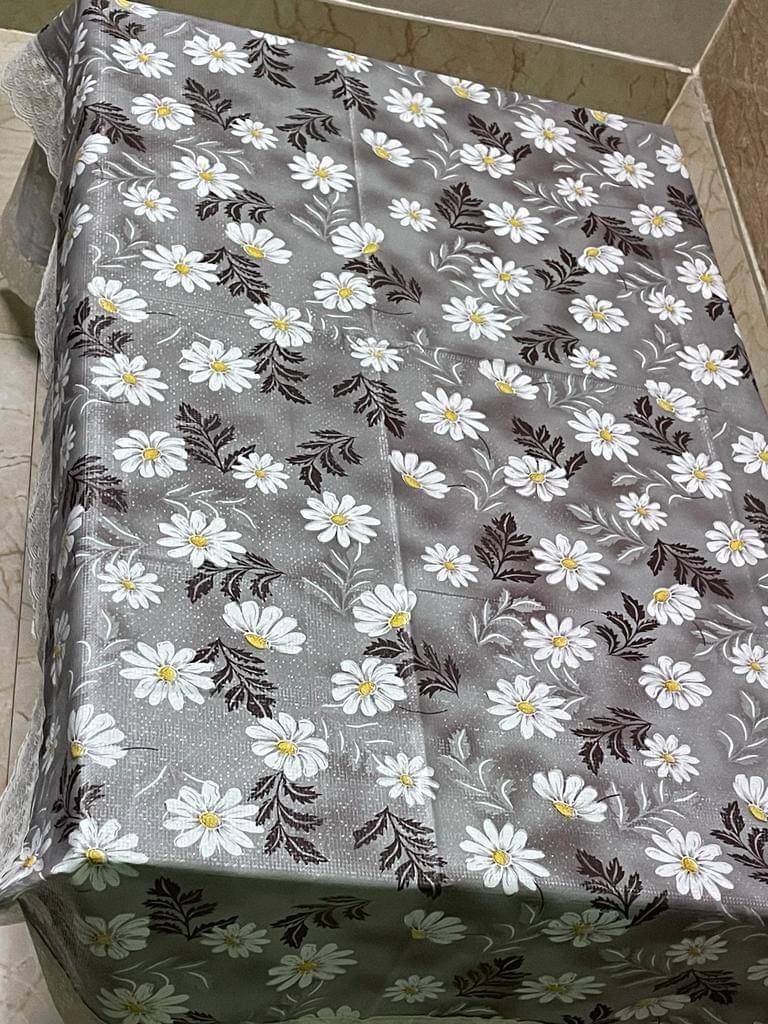 mopak decor Printed Polyester 4 Seater Square Table Cover ( 152 x 102 ) cm Pack of 1 Gray mopak decor Printed Polyester 4 Seater Square Table Cover ( 152 x 102 ) cm Pack of 1 Gray