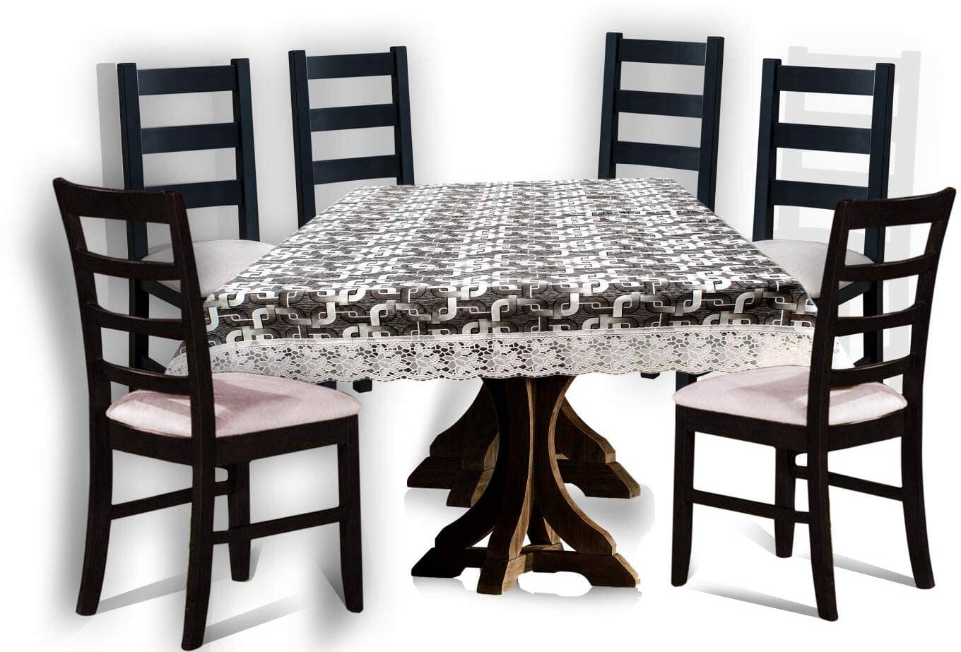 mopak decor Printed Polyester 4 Seater Square Table Cover ( 152 x 102 ) cm Pack of 1 Gray mopak decor Printed Polyester 4 Seater Square Table Cover ( 152 x 102 ) cm Pack of 1 Gray
