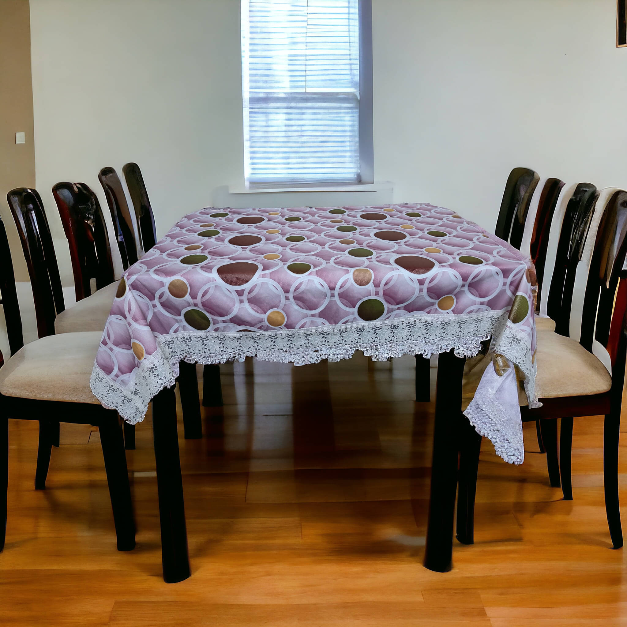 mopak decor Printed Polyester 6 Seater Rectangle Table Cover ( 229 x 152 ) cm Pack of 1 Pink mopak decor Printed Polyester 6 Seater Rectangle Table Cover ( 229 x 152 ) cm Pack of 1 Pink