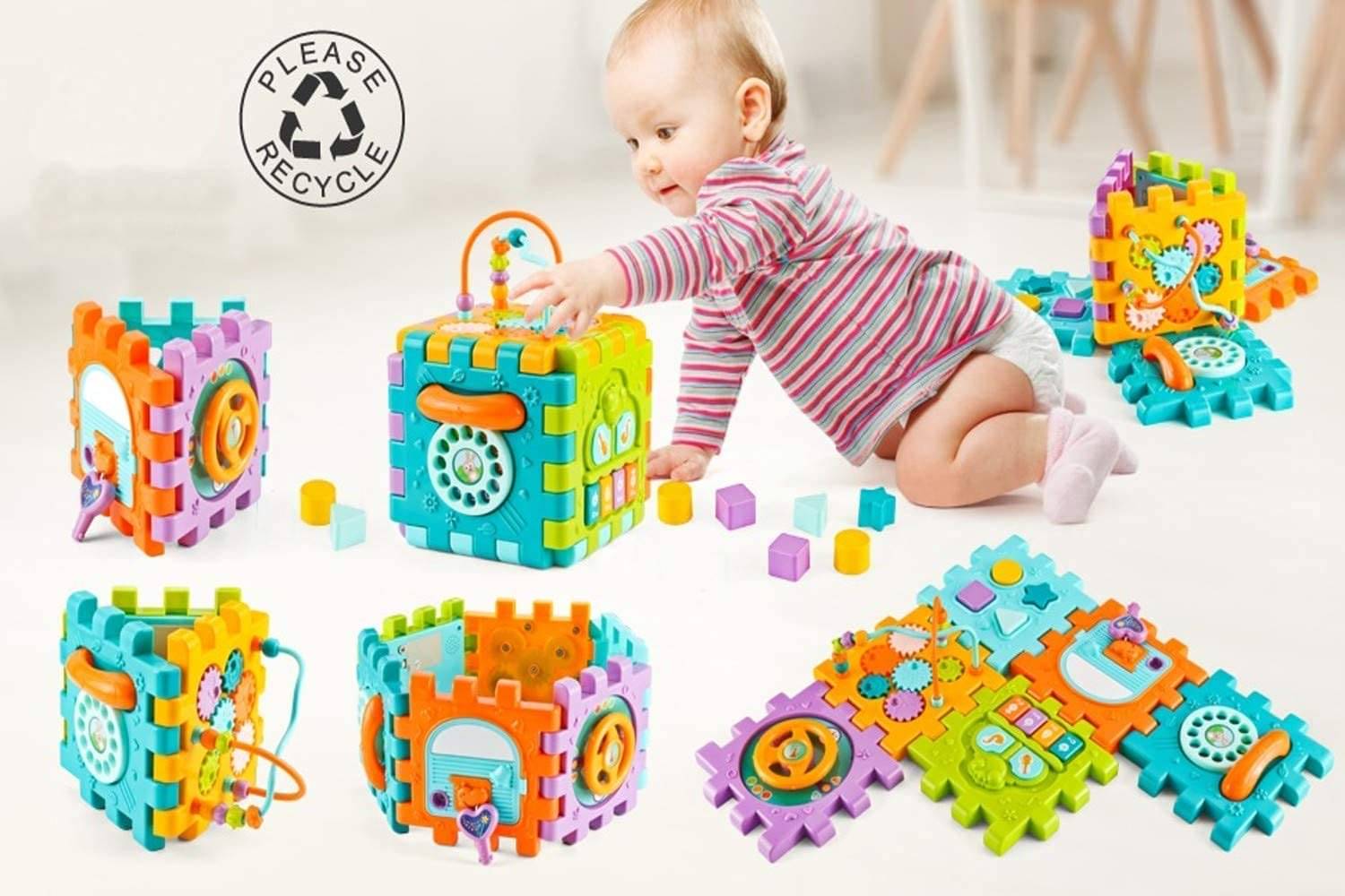     			Activity Cube Baby Toys 6 in 1 Multi-Purpose Educational Learning Cube with Music Activity Center Play Square Toy Gift for 18M+ Year Old Boy Girl (Activity Cube4)