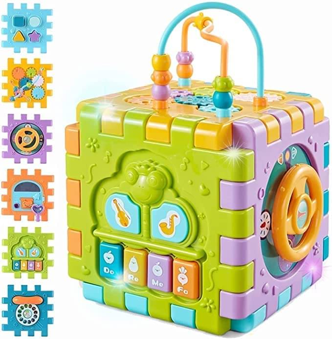     			Activity Cube Baby Toys 6 in 1 Multi-Purpose Educational Learning Cube with Music Activity Center Play Square Toy Gift for 18M+ Year Old Boy Girl (Activity Cube6)