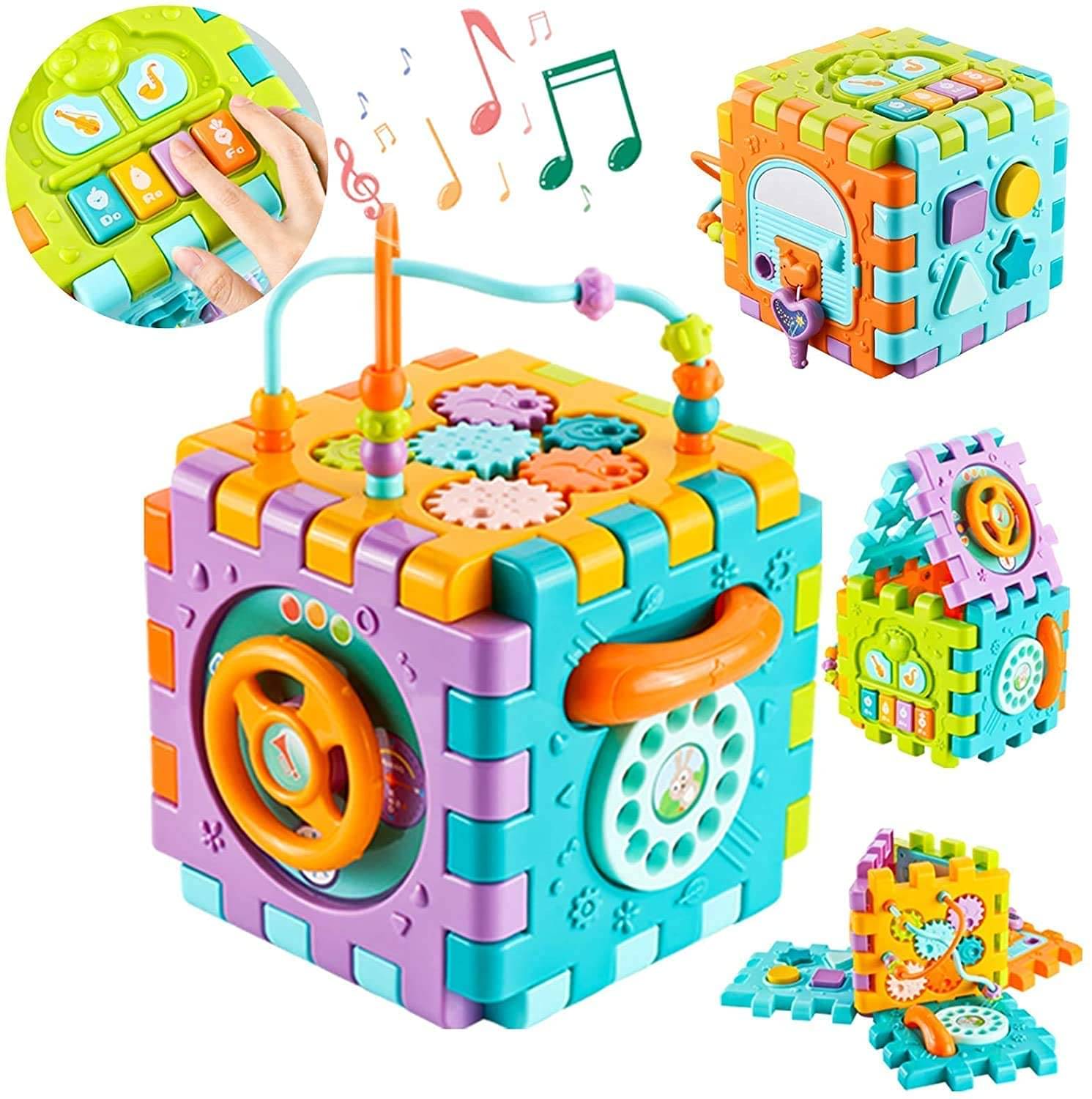     			Activity Cube Baby Toys 6 in 1 Multi-Purpose Educational Learning Cube with Music Activity Center Play Square Toy Gift for 18M+ Year Old Boy Girl (Activity Cube8)