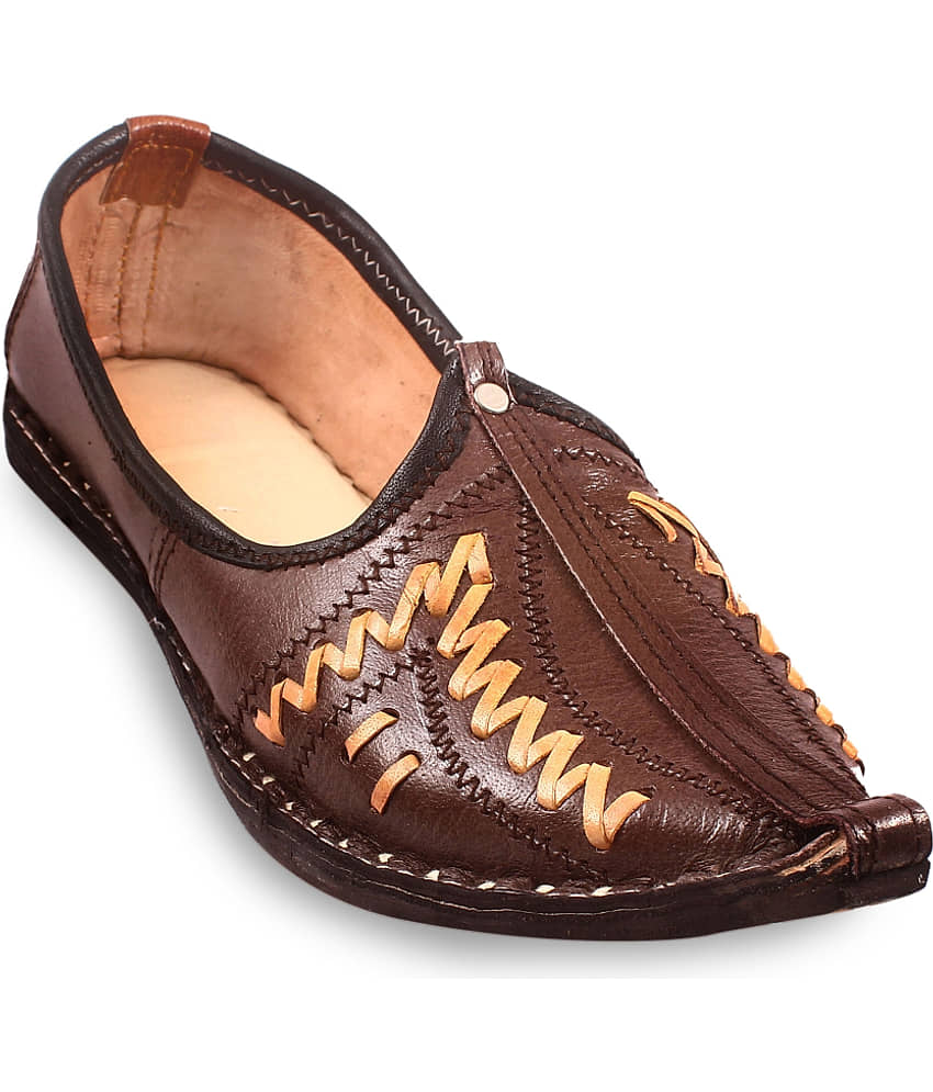 Anjaneya Creations Brown Men's Mojaris - Ethnic Shoes | Buy online on ZillyBuy