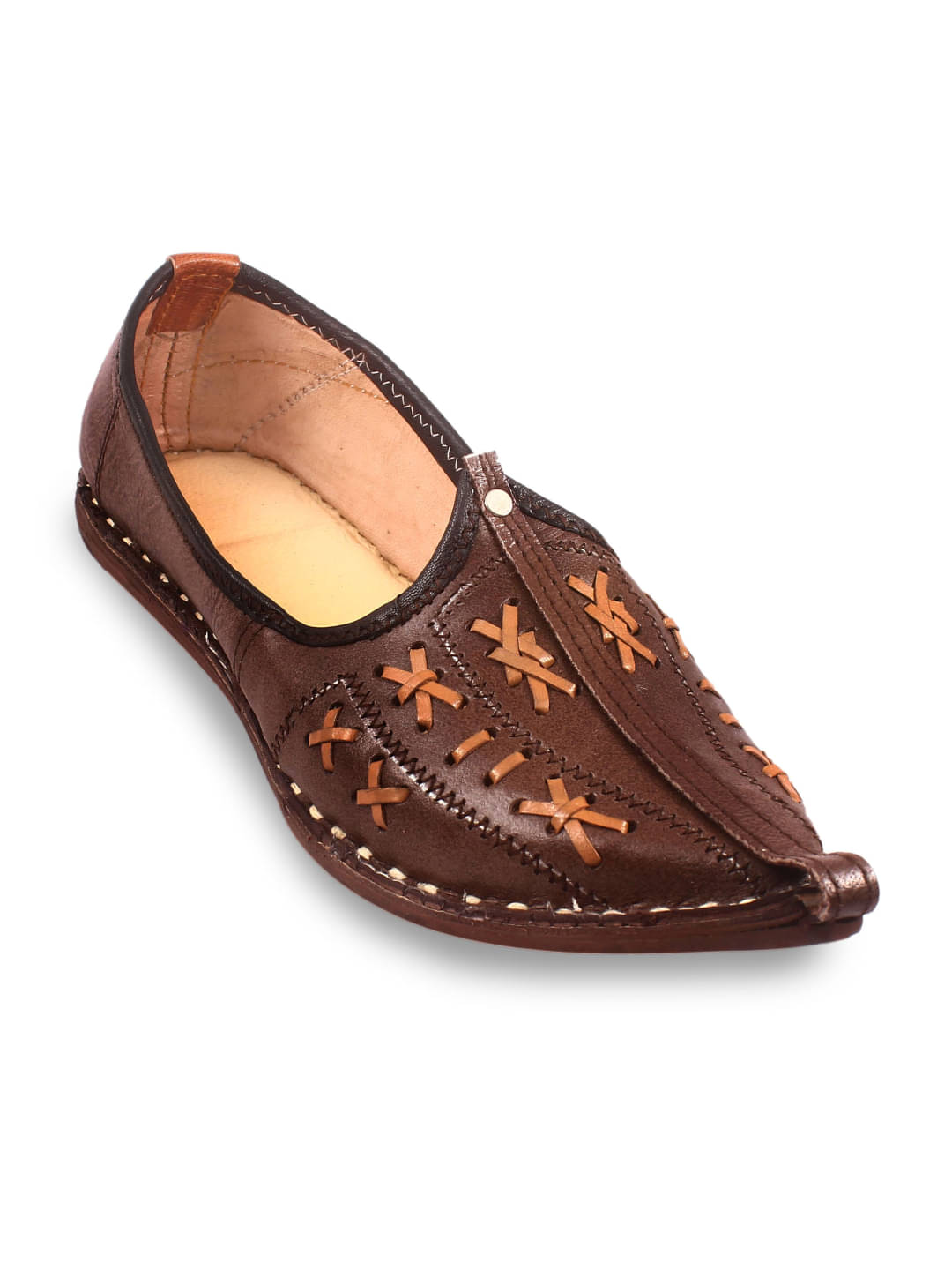     			Anjaneya Creations Brown Men's Mojaris
