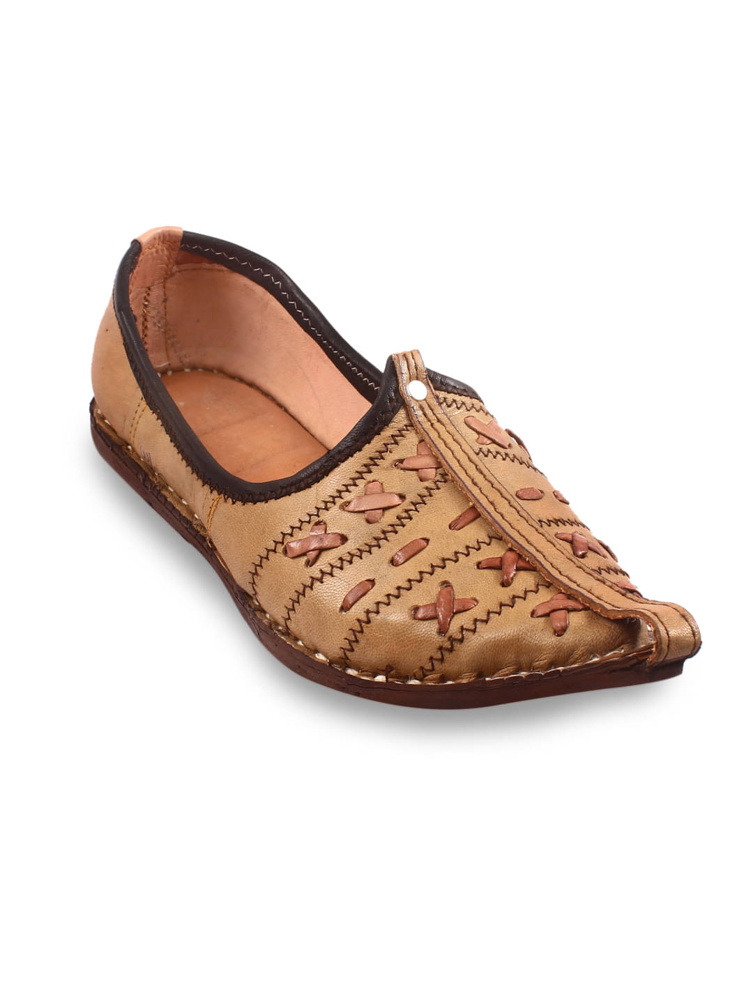     			Anjaneya Creations Tan Men's Mojaris