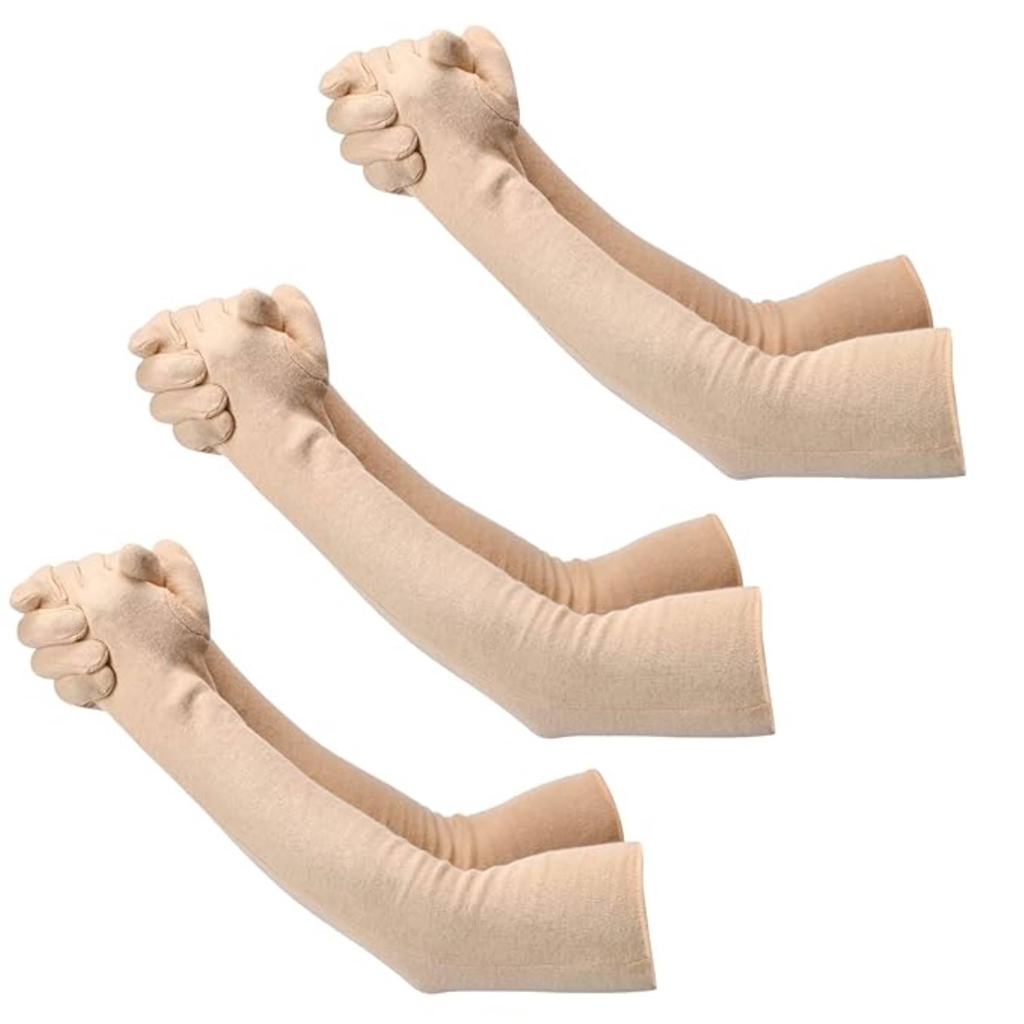     			Benicia Beige Solid Riding Sleeves ( Set of 3 )
