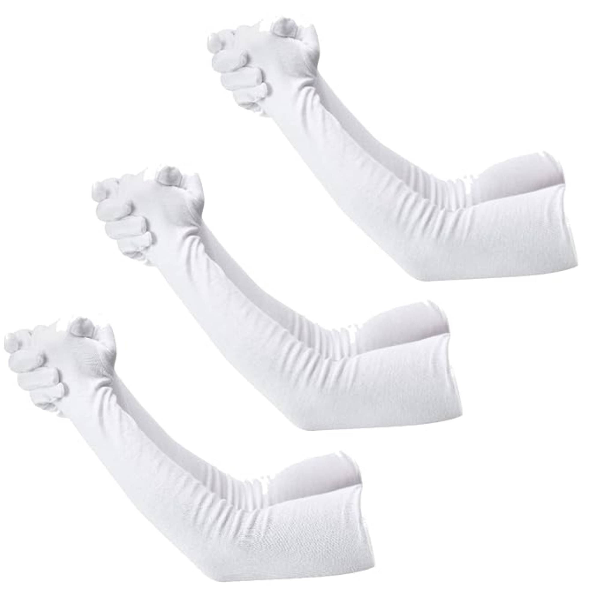    			Benicia White Solid Riding Sleeves ( Set of 3 )