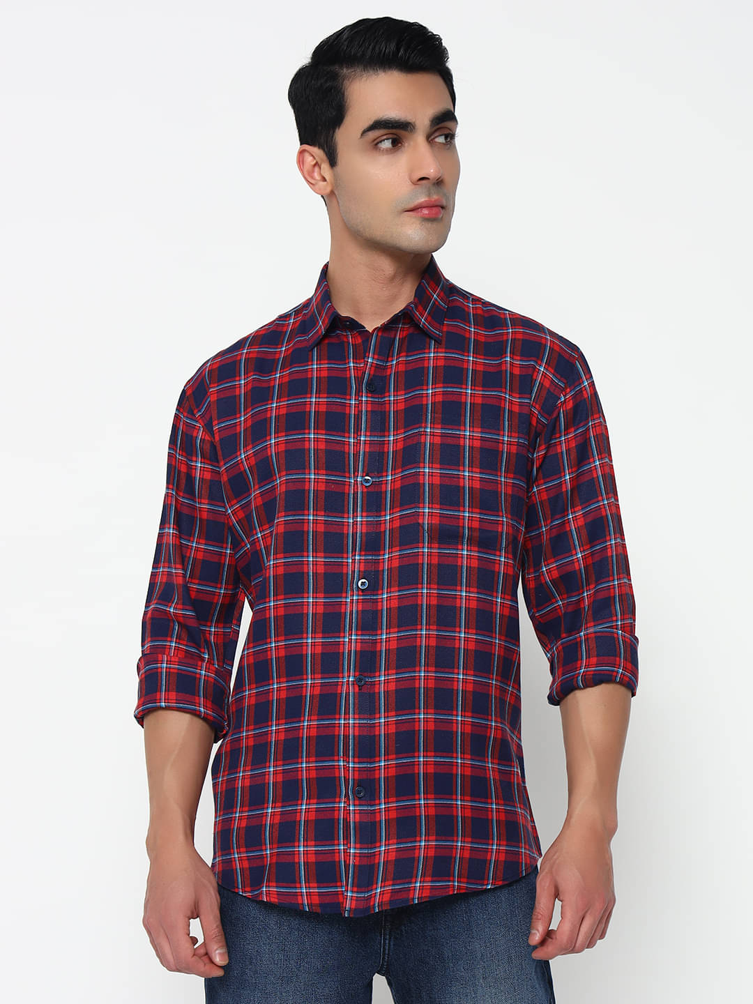     			Buscott Cotton Blend Regular Fit Full Sleeves Men's Formal Shirt - Red ( Pack of 1 )