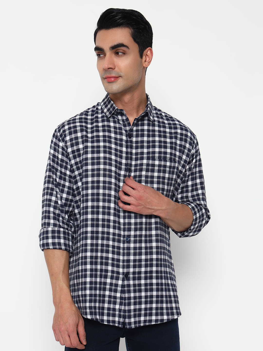 Buscott Cotton Blend Regular Fit Full Sleeves Men's Formal Shirt - Navy Blue ( Pack of 1 ) Buscott Cotton Blend Regular Fit Full Sleeves Men's Formal Shirt - Navy Blue ( Pack of 1 )