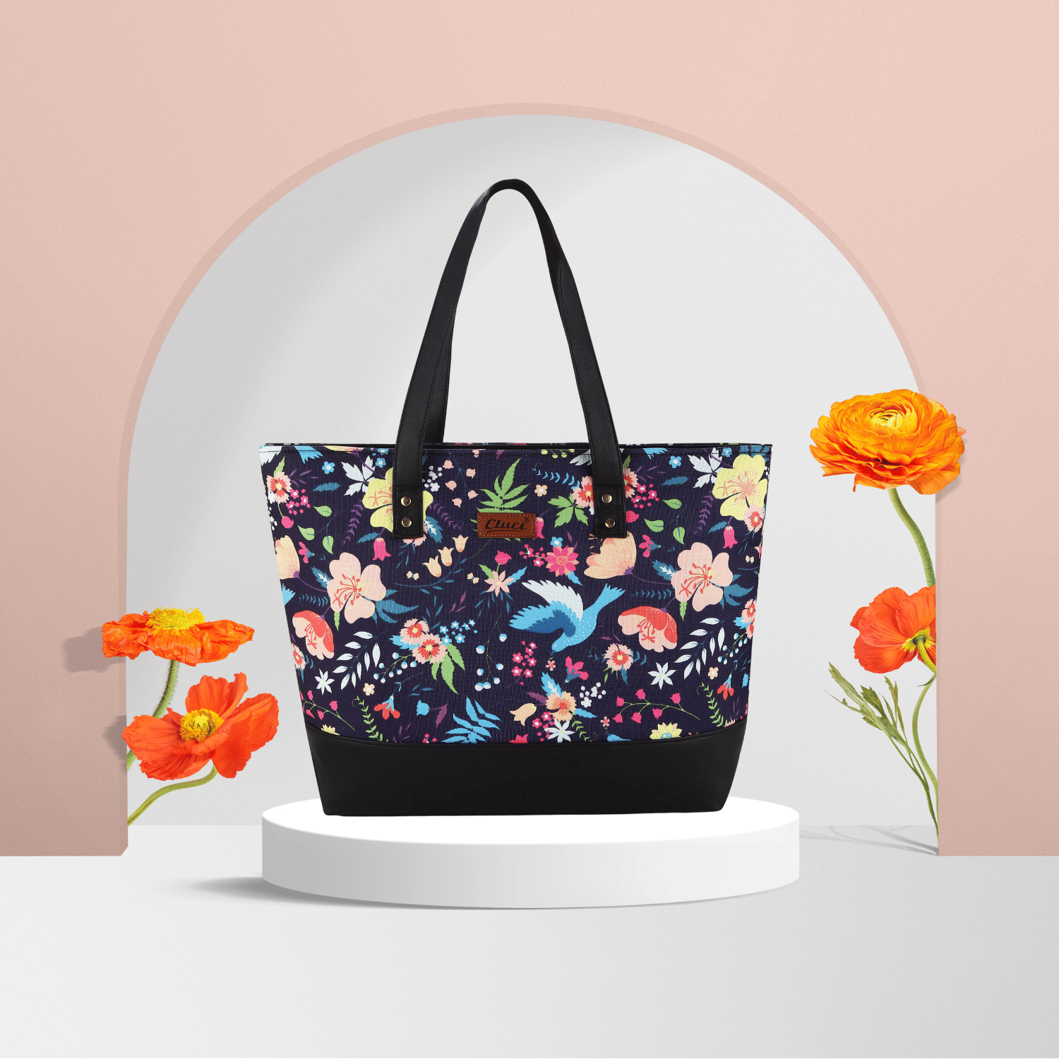     			CLUCI Tote Bag Fabric Set of 1 ( Navy Blue )