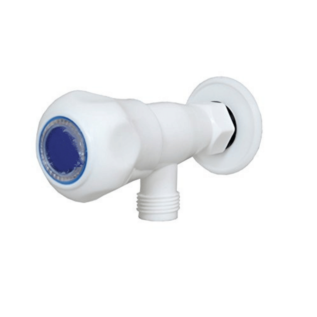 COSVIT Prince White PVC Angle Cock Tap - 1 PCS Plastic (ABS) Taper cock