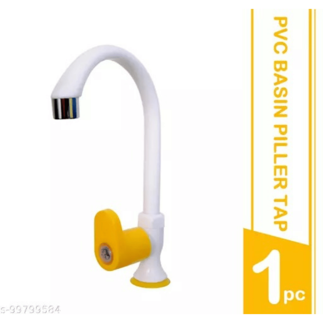     			COSWARE Royal Yellow Big Spout Classic Swan Neck - 1 PCS Plastic (ABS) Wash Basin Tap (Pillar Cock)