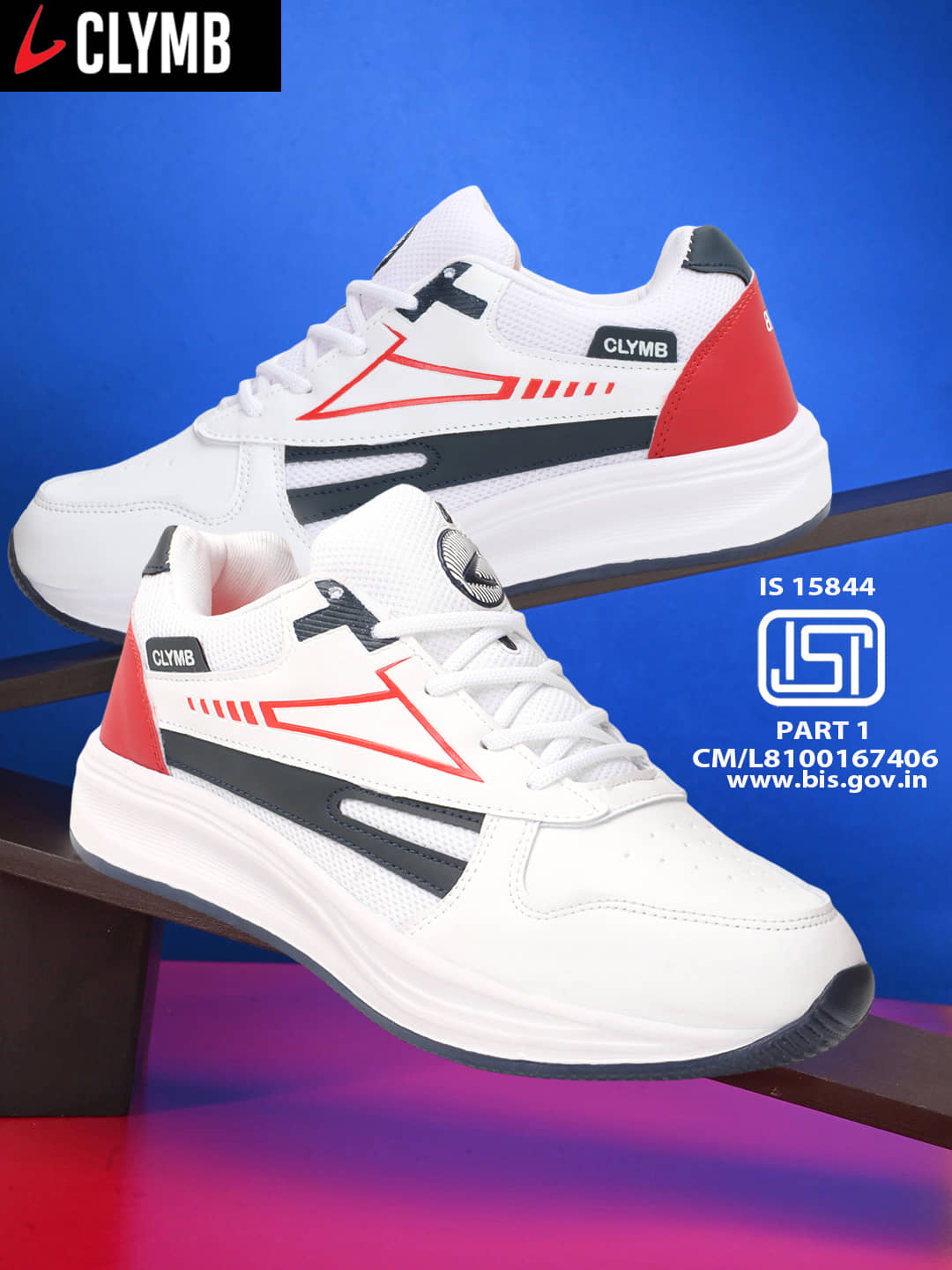 Clymb White Men's Sports Running Shoes - Sports Shoes | Buy online on ZillyBuy