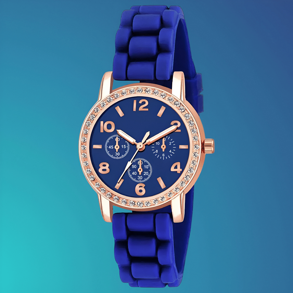     			Cosmic Blue Silicon Analog Womens Watch