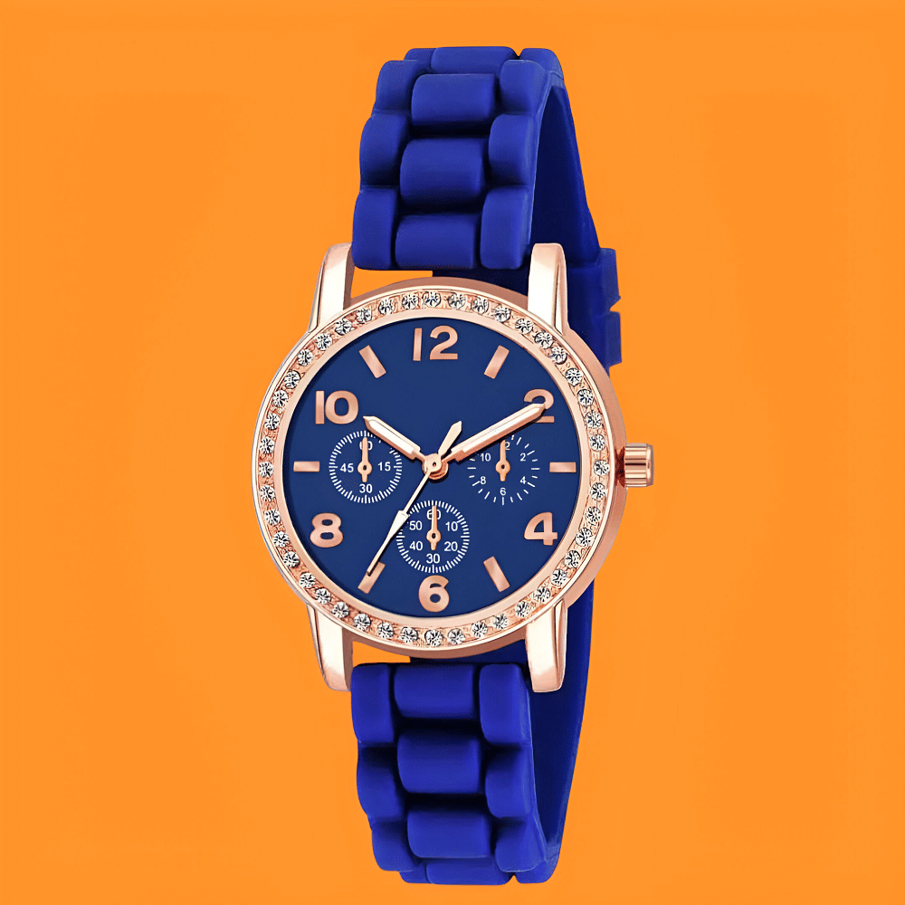     			Cosmic Blue Silicon Analog Womens Watch