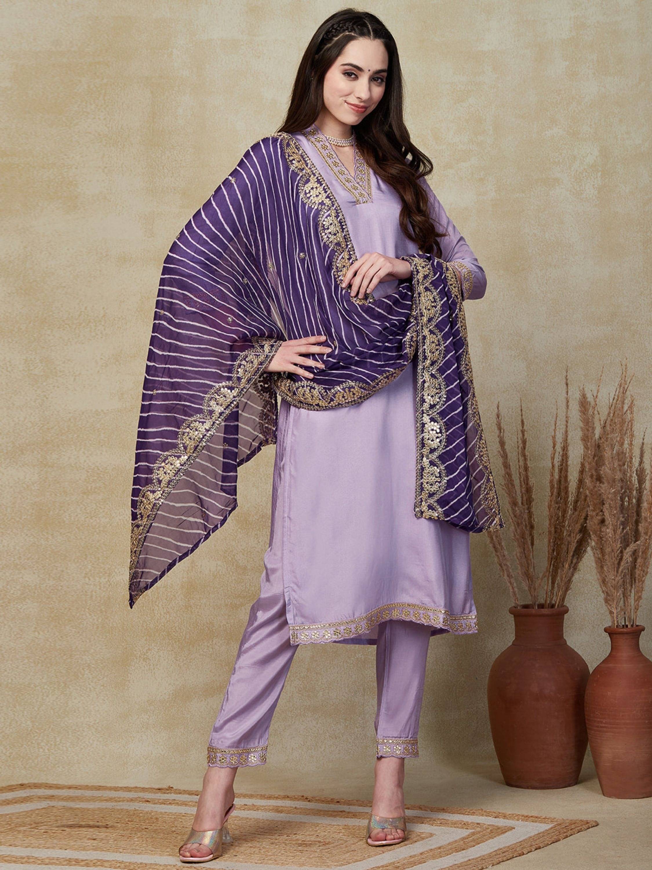 Eeloo Viscose Embroidered Kurti With Pants Women's Stitched Salwar Suit - Purple ( Pack of 1 ) Eeloo Viscose Embroidered Kurti With Pants Women's Stitched Salwar Suit - Purple ( Pack of 1 )