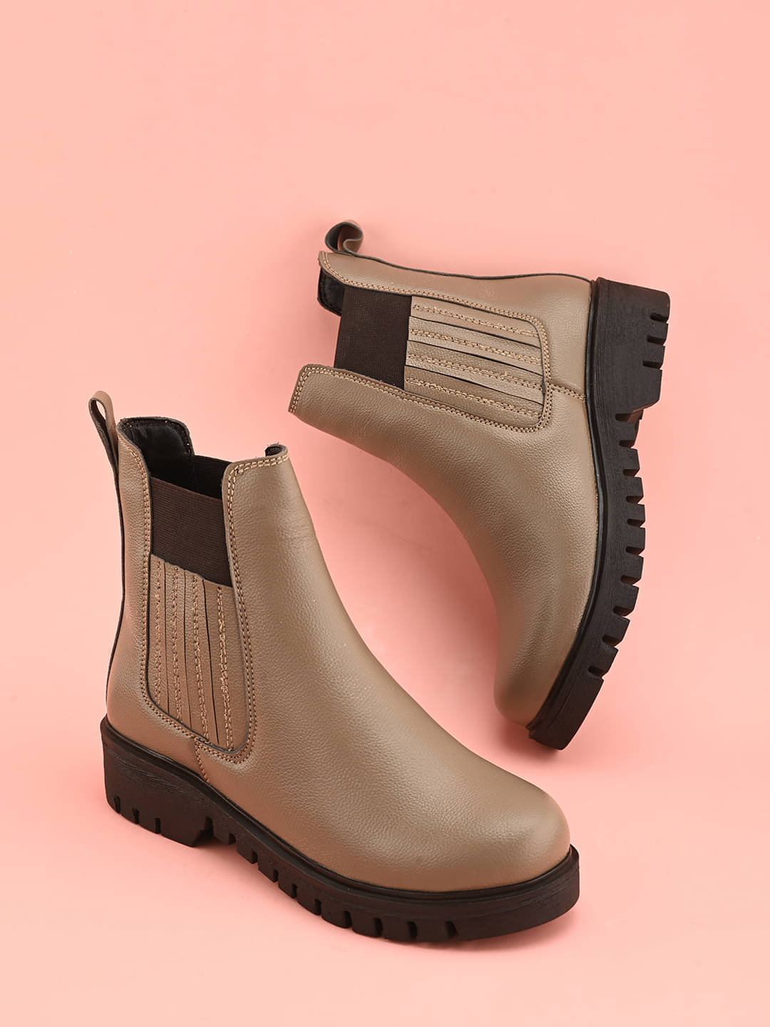 Fentacia Beige Women's Ankle Length Boots Fentacia Beige Women's Ankle Length Boots