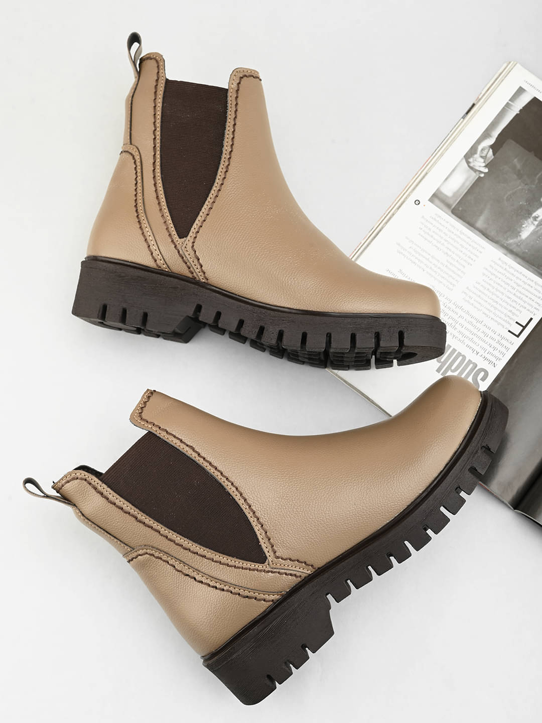     			Fentacia Beige Women's Ankle Length Boots