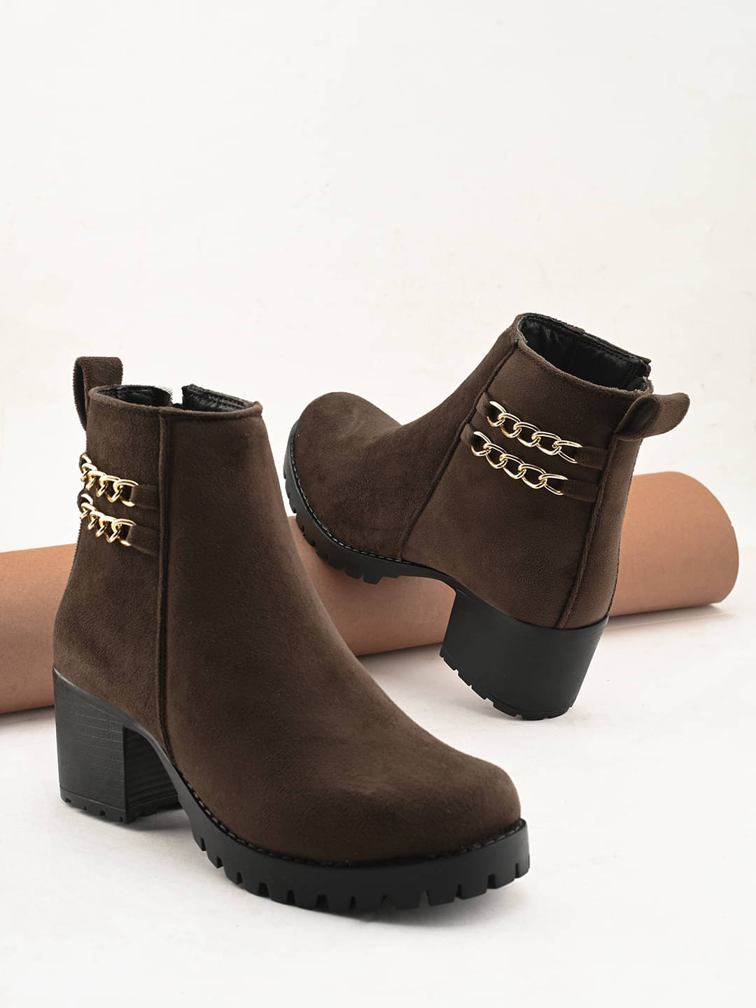     			Fentacia Brown Women's Ankle Length Boots