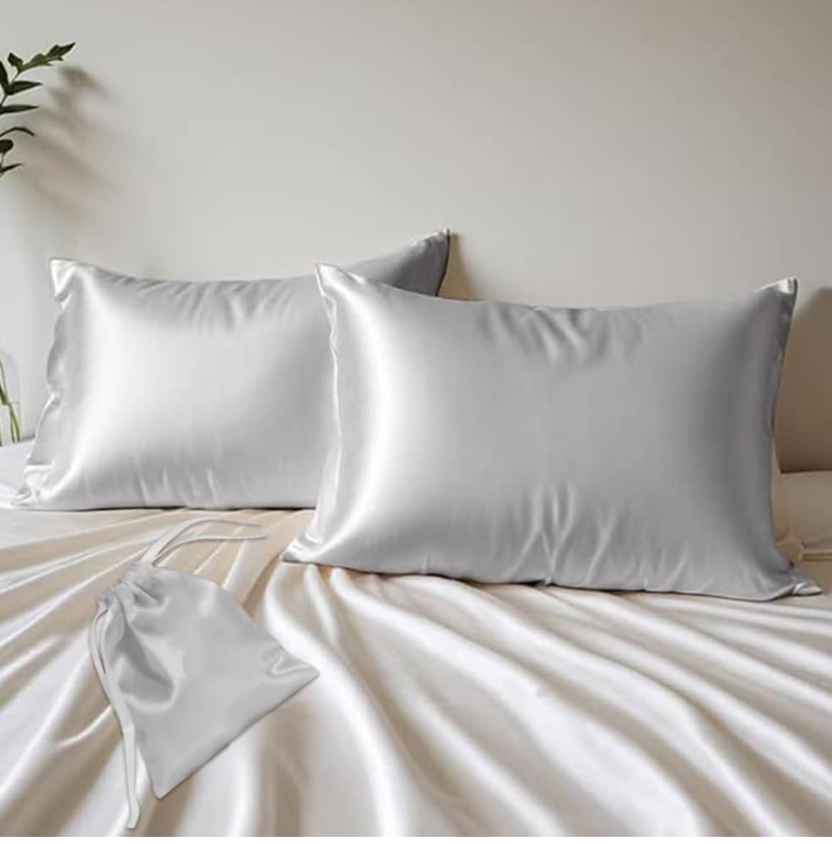 Finesse Decor - Pack of 2 Satin Solid King Size Pillow Cover ( 71.12 cm(28) x 45.72 cm(18) ) - Pink