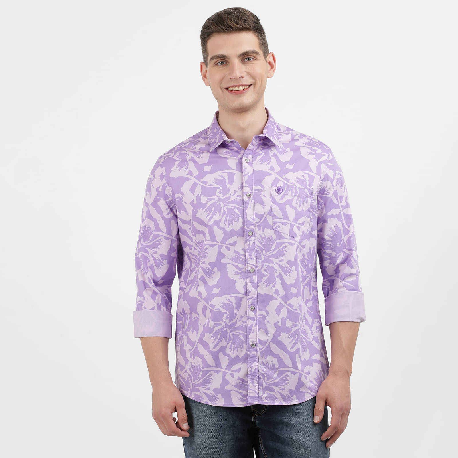     			INDOCOTTON 100% Cotton Slim Fit Solids Full Sleeves Men's Casual Shirt - Cream ( Pack of 1 )