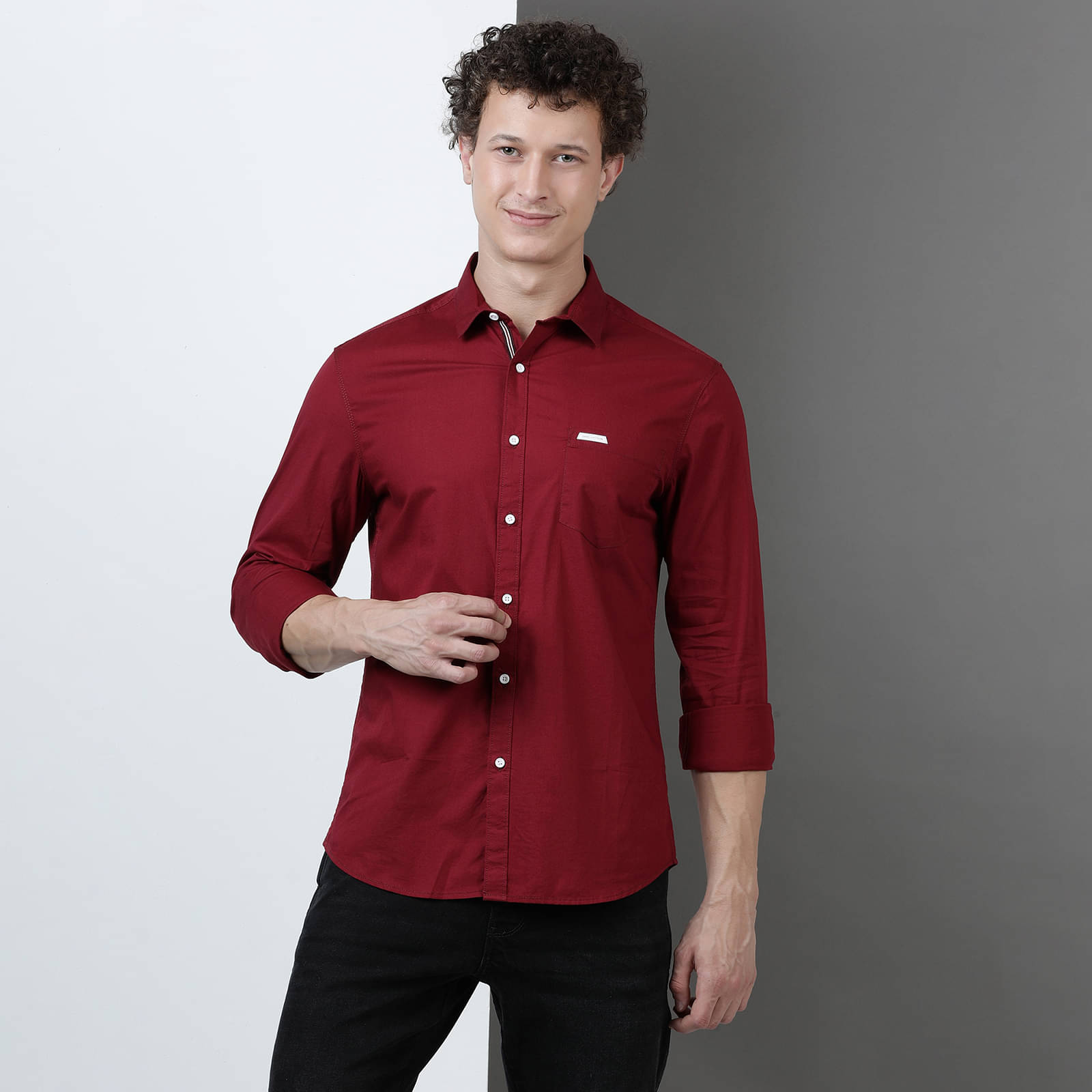 INDOCOTTON 100% Cotton Slim Fit Solids Full Sleeves Men's Casual Shirt - Red ( Pack of 1 )     			INDOCOTTON 100% Cotton Slim Fit Solids Full Sleeves Men's Casual Shirt - Red ( Pack of 1 )