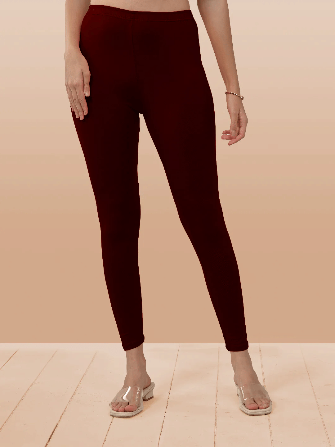     			Jmehta Fashion Pack of 1 Cotton Blend Women's Leggings ( Maroon )