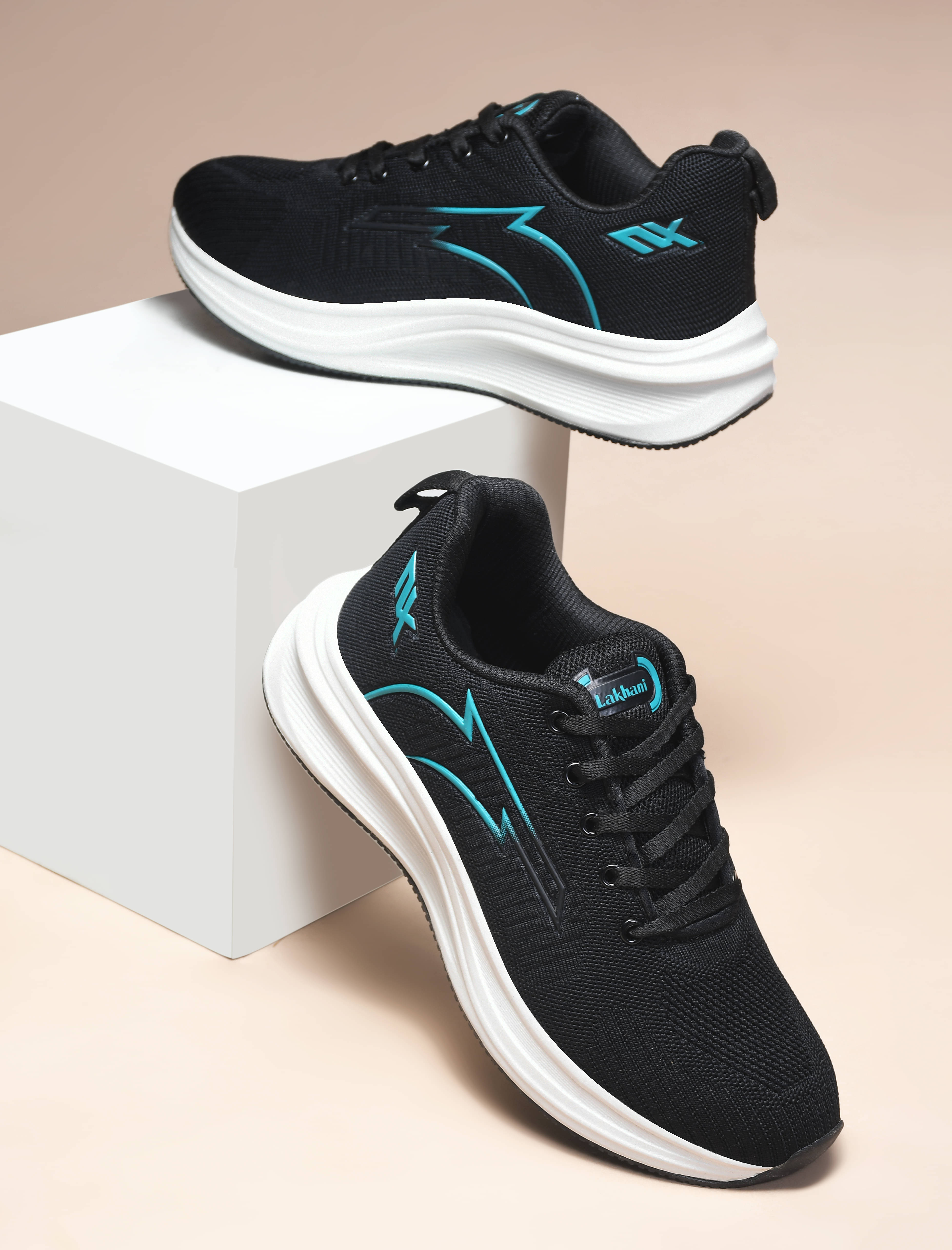     			Lakhani Aashirwad Kick-12 Black Men's Sports Running Shoes