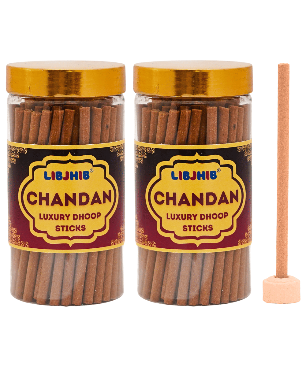     			Libjhib Incense Dhoop Sticks Chandan 120 gm ( Pack of 2 )